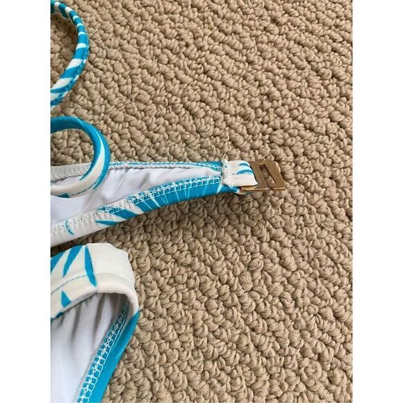 MILLY Aster Print Maxime Underwire Bikini Top and Bottoms in Aqua SMALL - Picture 8 of 8